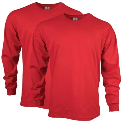 Afbeelding van Gildan G2400 T shirt voor heren, katoen, 3 stuks, Rood (2 stuks)