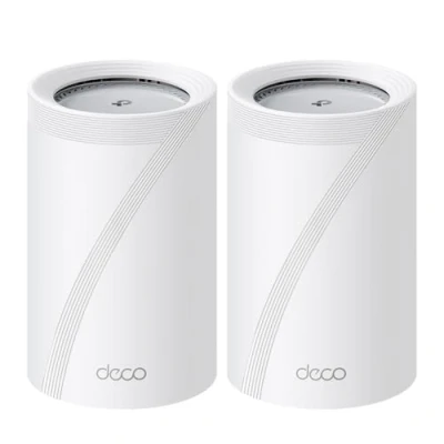 Afbeelding van TP Link WiFi 7 Deco BE65 Pro Router Mesh WiFi, BE 9300 Mbps Tri Band, 320 MHz kanalen, 2 poorten 5 Gbps, 2,5 Gbps poort, Alexa, HomeShield, MLO, werkt met elke ISP en modem, 4 antennes