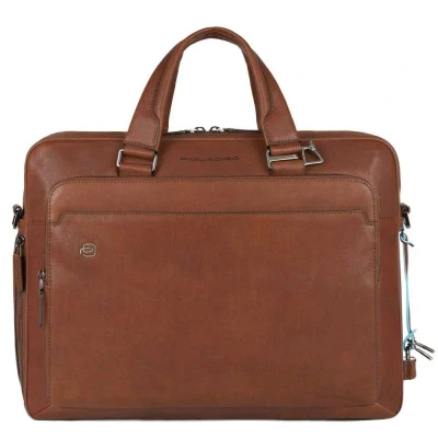 Afbeelding van Piquadro Black Square Portfolio Computer Briefcase with iPad Compartment tobacco