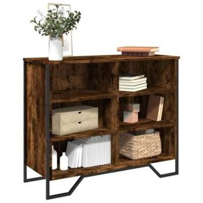 Afbeelding van Dressoir 91x35,5x74,5 cm bewerkt hout gerookt eikenkleurig