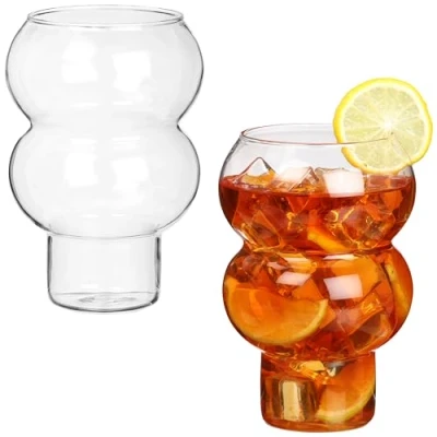 Afbeelding van BELLE VOUS 2 Pack 500ml Bubble Design Glasses