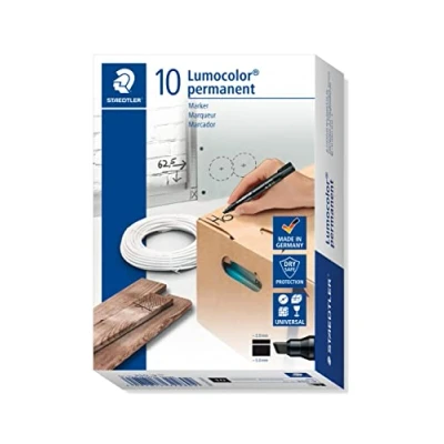 Afbeelding van Permanente markeerstift Staedtler Lumocolor 350 Zwart (10 Stuks)