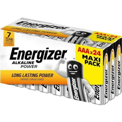 Image de Energizer Alkaline Power Lot de 24 piles AAA 1,5 V, longue durée pour un usage quotidien, sans sulfatation, jusqu&#039;à 10 ans vie