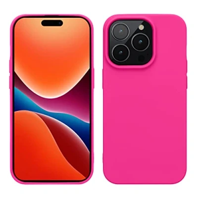 Afbeelding van kwmobile telefoonhoesje geschikt voor Apple iPhone 14 Pro Hoesje smartphone Back cover in neon roze