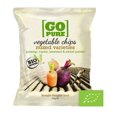 Afbeelding van Go Pure Vegetable Chips Parsnip Groot Bio 6 x 90 gram