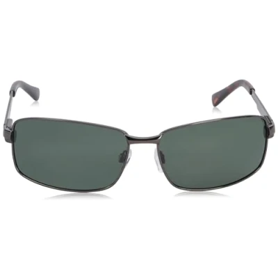 Afbeelding van Polaroid rechthoek heren donkere gunmetal groene gepolariseerde zonnebril