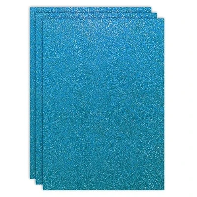 Afbeelding van RAYLU PAPER 3 vellen gekleurd glitterkarton DIN A4 200 g/m² dik lichtblauw