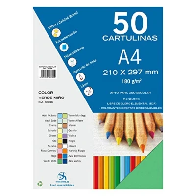 Afbeelding van Dohe 30099 kartonnen papier, A4, groen, 50 vellen