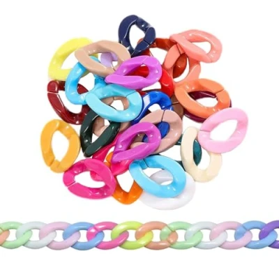 Afbeelding van 100 stuks acrylkunststof verbindingsringen in gemengde kleuren voor het maken van halskettingen, telefoon, tassen, sieraden, decoratieve accessoires