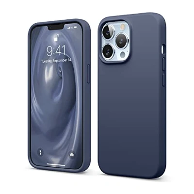 Afbeelding van Elago siliconen hoesje voor iPhone 13 Pro (6,1 inch) van hoogwaardige siliconen, rondom bescherming, 3 laags, schokbestendig, zachte microvezelvoering