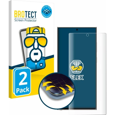 Afbeelding van BROTECT Screenprotector voor Samsung Galaxy S23 Ultra (case friendly) Folie Beschermfolie transparant volledig dekking (2 Stuks)