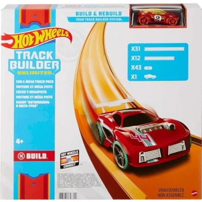 Afbeelding van Hot Wheels Voertuig en megabaan, geleverd met een kleine raceauto, kinderspeelgoed, FTL69, meerkleurig