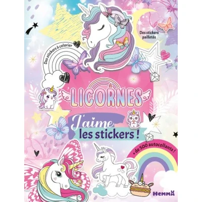 Image de J&#039;aime les stickers Licornes + de 500 autocollants Des à colorier pailletés