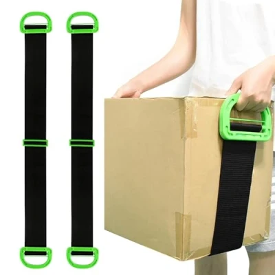 Afbeelding van DELAESI 2 stuks draagriemen, verstelbare hefriemen, zware belasting, voor meubels, dozen, piano, boekenkasten
