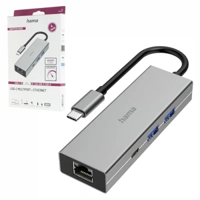 Afbeelding van Hama Usb C Hub Multiport 4 Poorts 2X A Lan/Ethernet