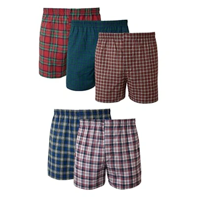 Afbeelding van Hanes Boxershorts voor heren met Schotse ruitpatroon uitlopende tailleband., Meerkleurig