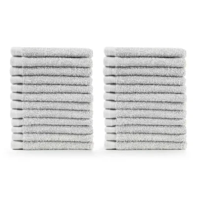 Afbeelding van Blumtal Handdoekenset, 24 stuks, gezichtshanddoek, washandje, kleine handdoek, zacht en absorberend, 100% katoen, Oeko Tex® gecertificeerd, wit