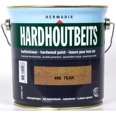 Afbeelding van Hermadix Hardhoutbeits 466 Teak 2,5 liter Transparante beits