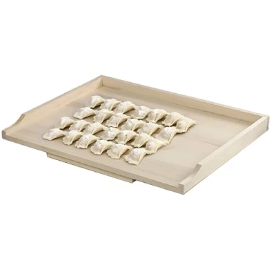 Afbeelding van KADAX Pastaplank van hoogwaardig populierenhout met aanslagstangen, traditionele bakplank voor pasta, cake, ravioli (één kant, 60 x 80 cm)
