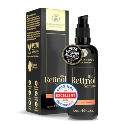 Afbeelding van retinol Biologisch gezichtsserum 100 ml Hoog gedoseerd serum Natuurlijke en duurzame cosmetica Verrijkt met voor de huid + hyaluronzuur vitamine C Anti rimpel, krachtig,