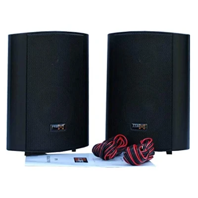 Afbeelding van E Lektron EWL4P Passieve stereo luidspreker met wandhouder, 100 W, voor binnen en buiten, zwart