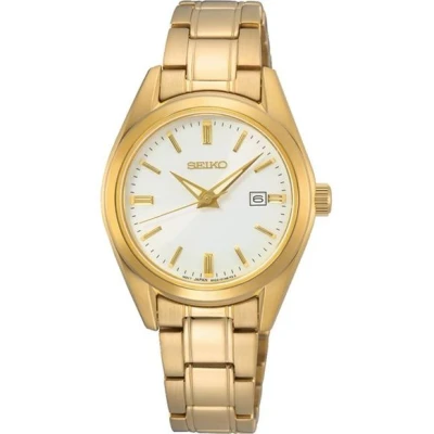 Image de Seiko Montre à quartz pour femme en acier inoxydable avec Bracelet SUR632P1, Doré, Einheitsgröße,
