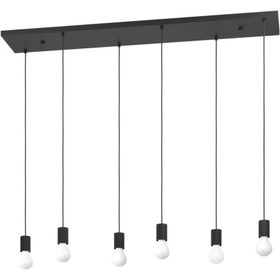 Afbeelding van EGLO Nogalte hanglamp 6 lichts E27 130 cm Rechthoek Zwart