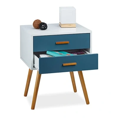 Afbeelding van Relaxdays Bijzetkastje retro Scandinavisch design telefoontafel bijzettafel dressoir