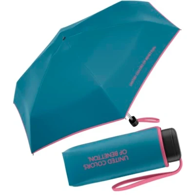 Afbeelding van Benetton Zakparaplu Ultra Mini Flat Solid, Algerenblauw