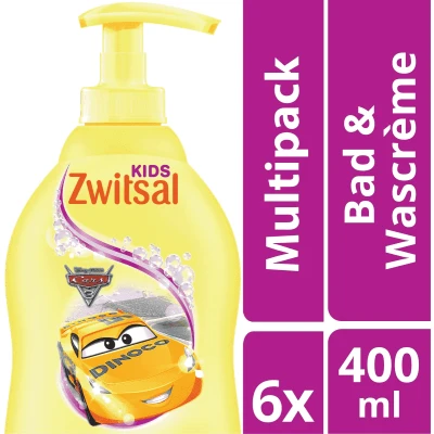 Afbeelding van Zwitsal Bad &amp; Wascreme Cars Voordeelverpakking 6x400ml