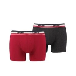 Afbeelding van 2 x Levi&#039;s boxershorts SPRTSWR Logo Red/Black maat S