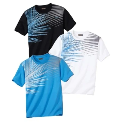 Afbeelding van ATLAS FOR MEN T shirts voor heren, 3 stuks, ronde hals, korte mouwen, verkrijgbaar in grote maten van M tot 5XL.