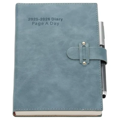 Afbeelding van Academische agenda 2025 2026, jaarplanner 25, 26 pagina&#039;s per dag, hardcover, afspraak van juli tot juni met pen, stickers, notities, blauw 07 06 2026