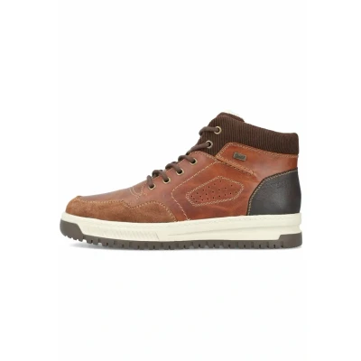 Afbeelding van Rieker Sneakers hoog, Heren, Maat: 43, Sattel amaretto braun moro Leer en textiel