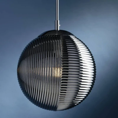 Afbeelding van ECO Light GREENWICH I G S1 GR Hanglamp E27 60 W Rook grijs, Chroom