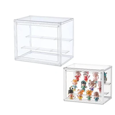 Afbeelding van Siyecioa Showcase voor verzameling, transparante presentatiedoos met 3 niveaus popfiguren, Funko Pop, minifiguren, verzamelobjecten, doe het zelf (27 x 18 21)