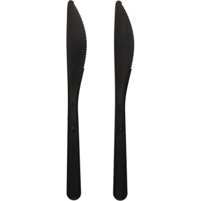 Afbeelding van BIO PP Plastic Cutlery Knives Black &quot;Bio PP&quot; Extra Sturdy 185mm