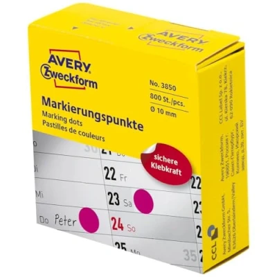 Afbeelding van Avery marking dots, diameter 10 mm, rol met 800 stuks, roze etiket