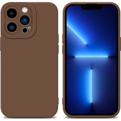 Afbeelding van Cadorabo Hoesje geschikt voor Apple iPhone 13 PRO in Fluid BRUIN Beschermhoes gemaakt van flexibel TPU silicone Cover Case