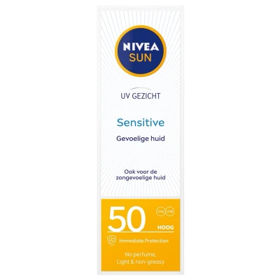 Afbeelding van 3x Nivea Sun Sensitive Zonnecrème Gezicht SPF 50+ 50 ml