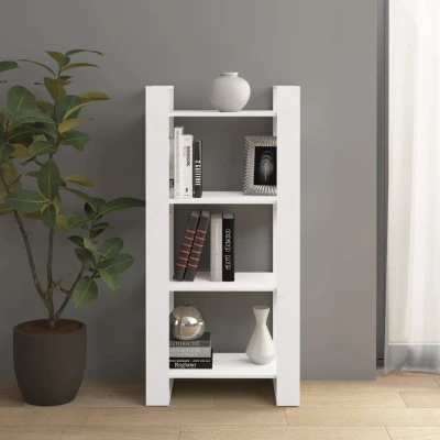 Afbeelding van Boekenkast/kamerscherm 60x35x125 cm massief hout wit
