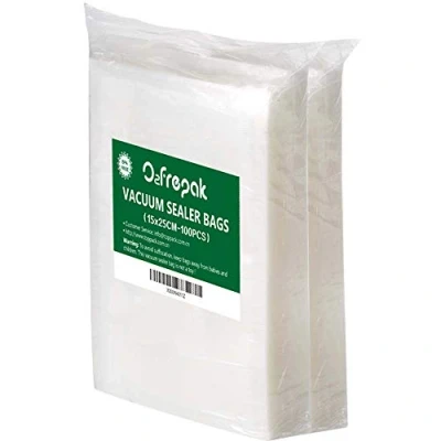 Afbeelding van O2frepak 100 zakken 15 x 25 cm vacuümzakken voor levensmiddelen, BPA vrij en LFGB vrij, vacuümvrieszak, compatibel met elke vacuümsealer