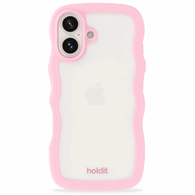 Afbeelding van Holdit Hoesje Geschikt voor iPhone 16 Wavy Case roze