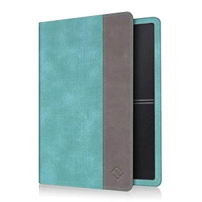Afbeelding van Fintie Hoes voor Autopapier Voertuig bewijs, Ultraslank Licht Premium Kunstleer Voertuigbewijs Etui Creditcardhouder Het Kentekenbewijs Identiteitskaart en Kaarten, Turquoise/Brown