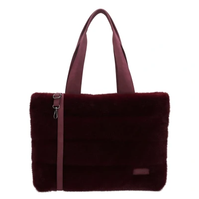 Afbeelding van Zebra trends Emma Schoudertas 15,6 inch Werktas Shopper Laptoptas Bont Fur Bordeaux rood