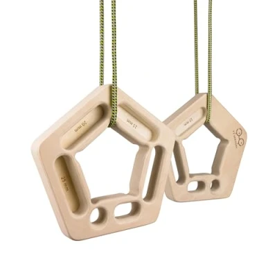 Afbeelding van Y&amp;Y Vertical Penta Max Climbing klim trainer hangboard hout 5 hoekig hand klimgreep