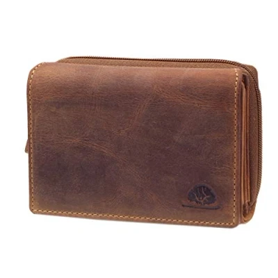 Afbeelding van Greenburry Vintage Portemonnee RFID Leer 14 cm Dames Horizontaal braun