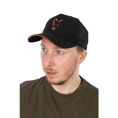 Image de Fox Collection Trucker Noire &amp; Orange Casquette pêche