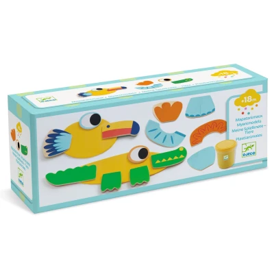 Afbeelding van Djeco boetseerklei met houten illustraties myanimodels dieren 12st
