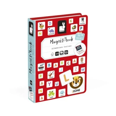 Afbeelding van Janod Magneti&#039;Book Alphabet Jeu Éducatif Magnétique 142 Pièces Version Italienne Dès 3 Ans, J02594